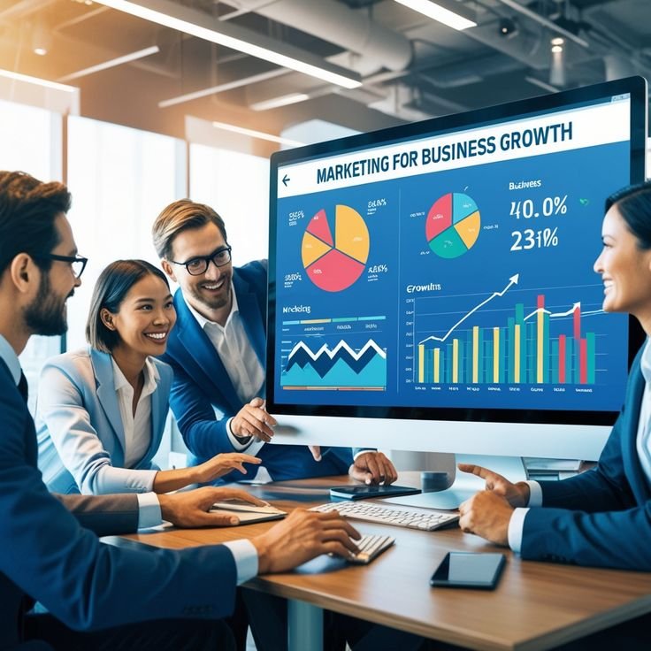 google-ads-services-businesswoman-analyzing-marketing-strategy.